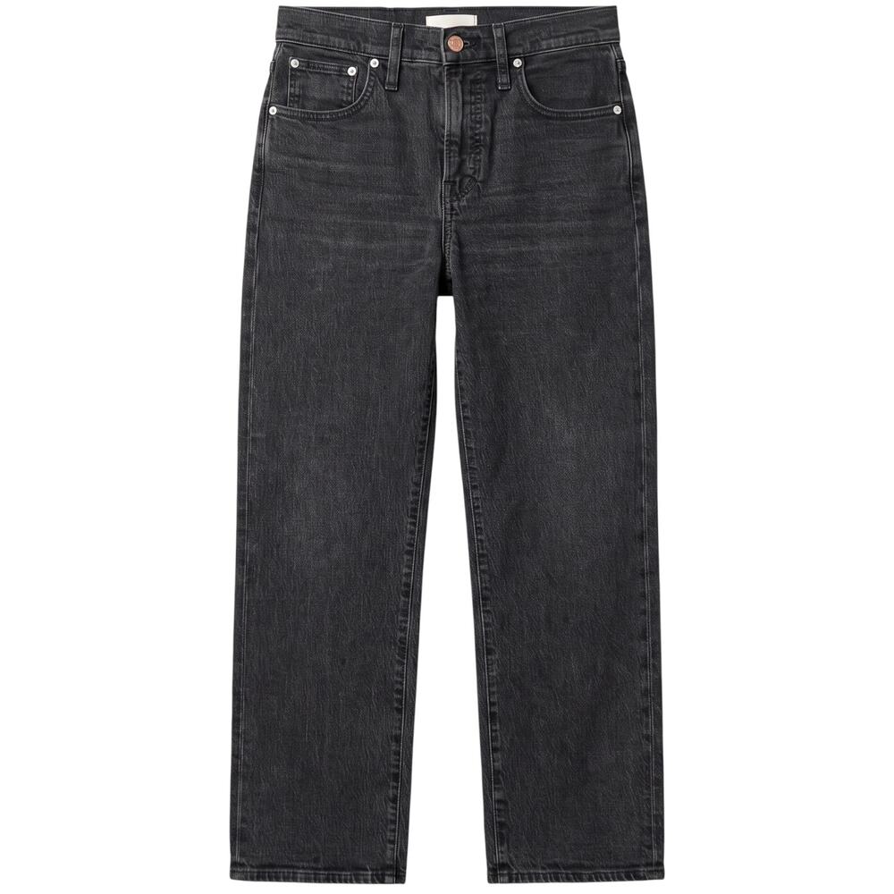 Madewell The Perfect Vintage Wide Leg Jeans Women 27P Black Denim High Rise